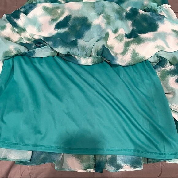 NWT Taylor Tie-Dye Smocked Bodice Mock Neckline Sleeveless Trapeze Dress Size M - Picture 9 of 13